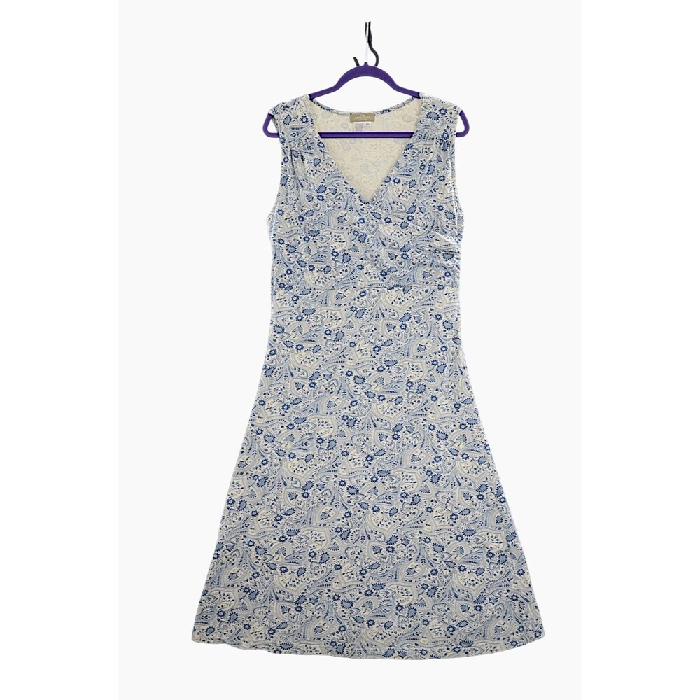 The Territory Ahead Womens 10P Petite Blue White Paisley Maxi Dress Wrap Bust